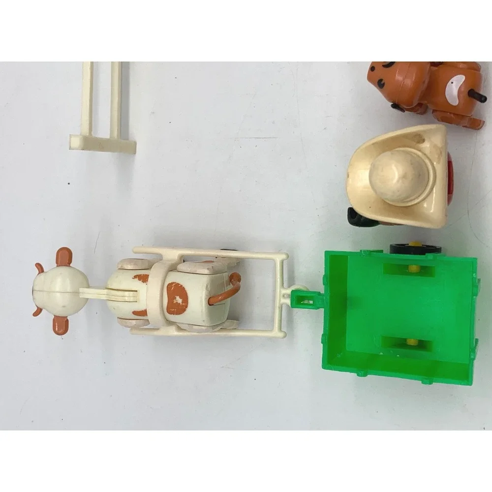 Vintage 1979 Fisher Price Little People Farm Toy Lot Cowboy Horse Wagon Fence